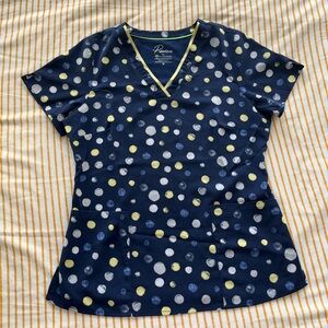Healing Hands scrub top, Medium, Polka dots